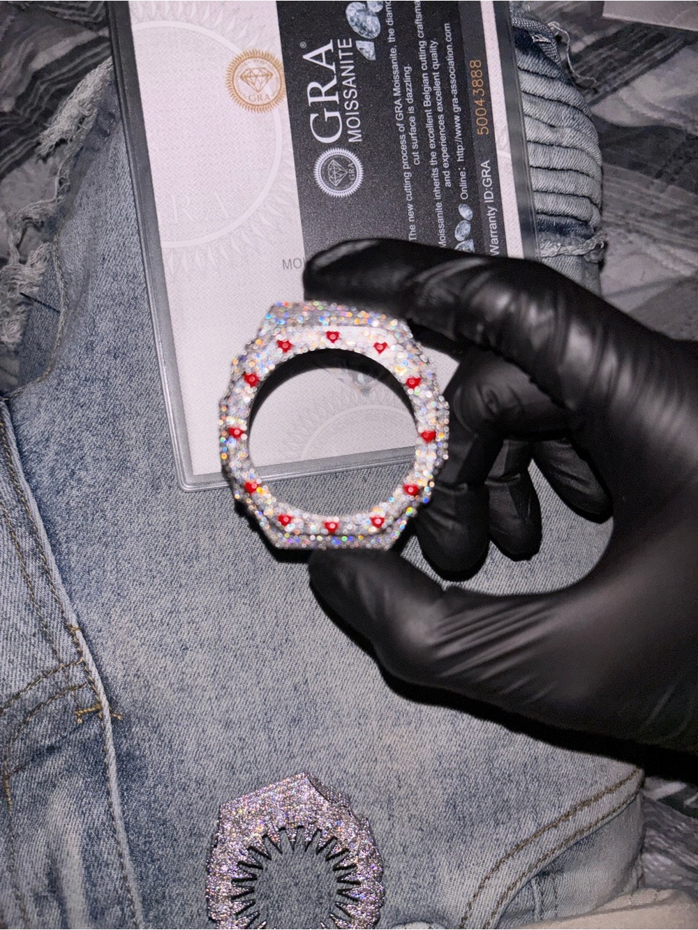 Moissanite Heart Gshock Bezel